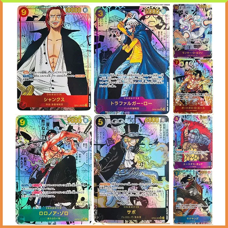 Anime One Piece Rare Diy Acg Laser Glitter Card Rufy Ace Roronoa Zoro Shanks Toys For Boys Carte Da Collezione Regalo Di Compleanno