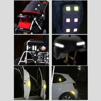 Patch réfléchissant Anti-collision de nuit étanche, 10 pièces, accessoires de poussette multifonctions, autocollant d'avertissement de sécurité pour poussette de bébé 4
