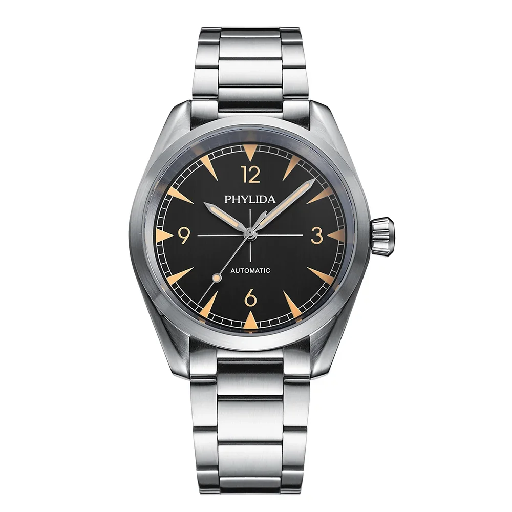 GUANHAO Orologio Meccanico Automatico Uomo - 40 Mm, Quadrante Luminescente, Impermeabile 100m, Acciaio