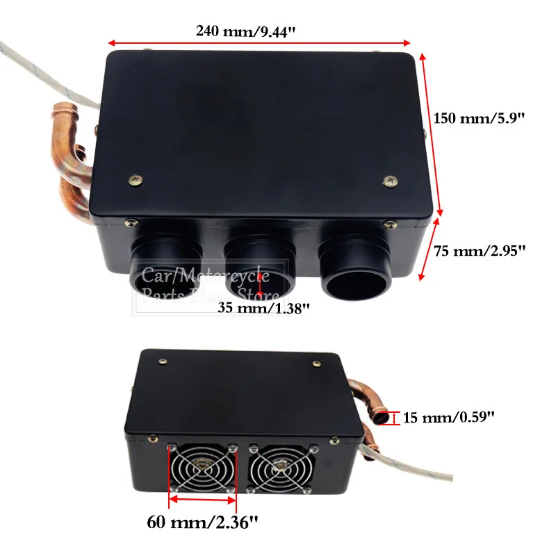 Refrigeração, Veículo Demister, Van Aquecedor, Acessórios Interiores, 12V, 24V, 24W, 3 Furos