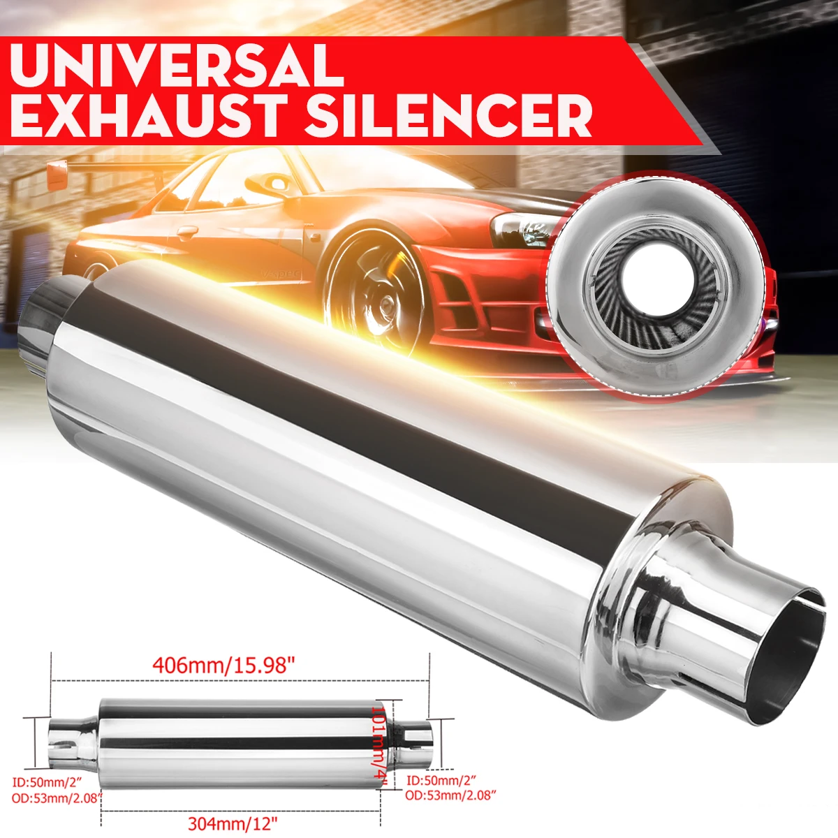 Car Exhaust Muffler Silencer Resonator Stainless Steel Muffler Tip