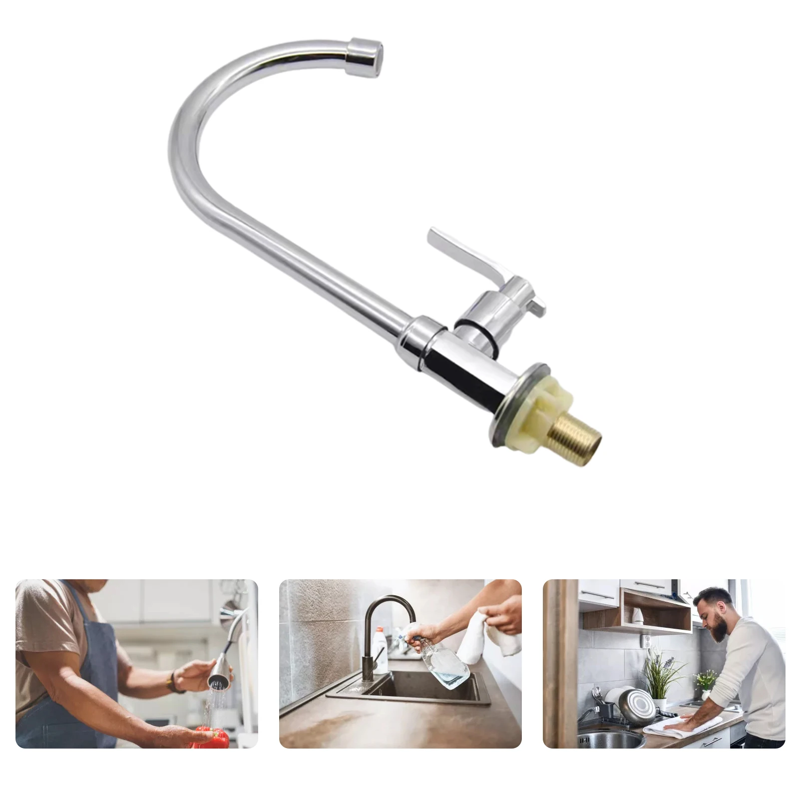 

Rotation Kitchen Faucet Tall Single Cold Water Faucet Mixer Sink Faucet Pull Out Spray Single Handle Swivel Spout Mixer Tap