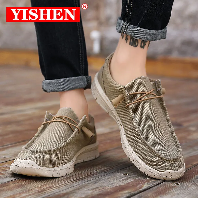 

YISHEN Men Casual Shoes Canvas Walking Driving Shoes Lightweight Slip On Sneakers Big Size Flats Man Calzado Casual Para Hombre