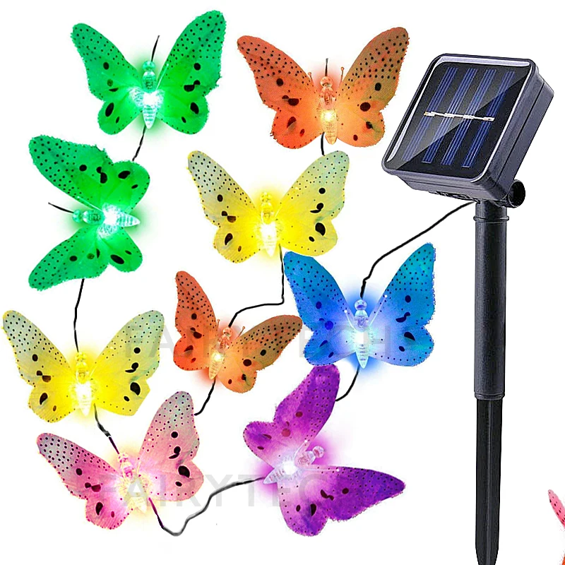 

Garden Solar Lamp Butterfly String Lights Waterproof LED Garland Sun Power Outdoor Sunlight for Yard Fence Lawn Patio Decoration