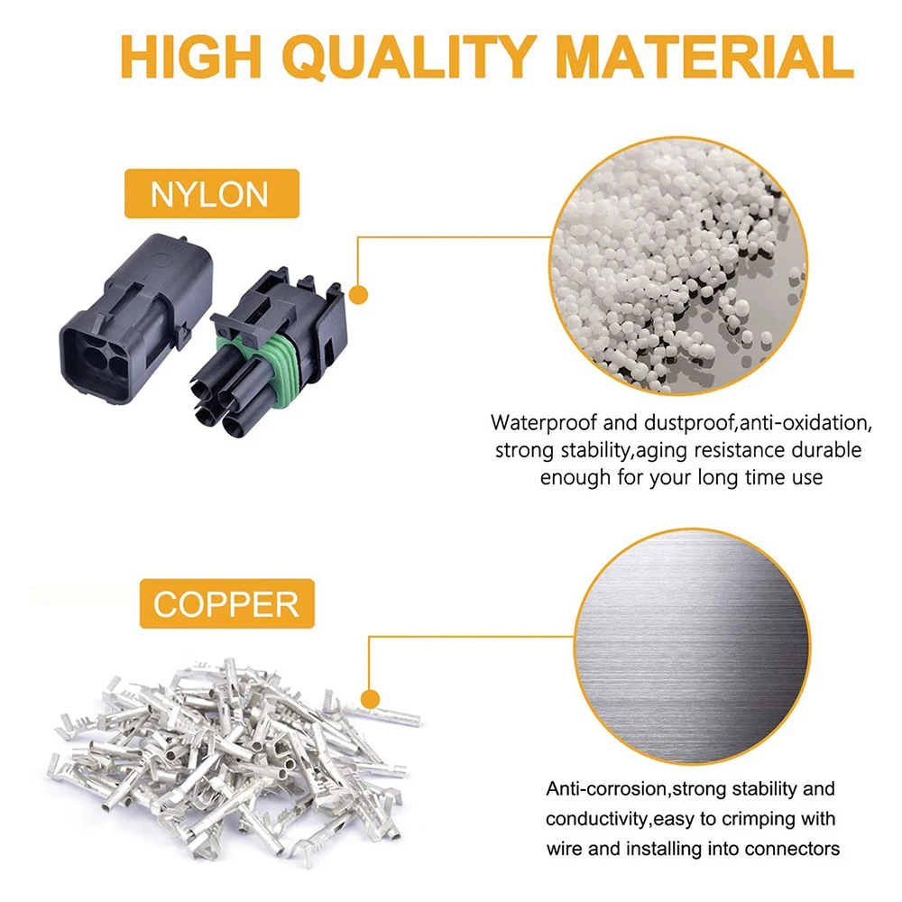 320PCS DELPHI Waterproof Automotive Wire Connector 1 2 3 4 6