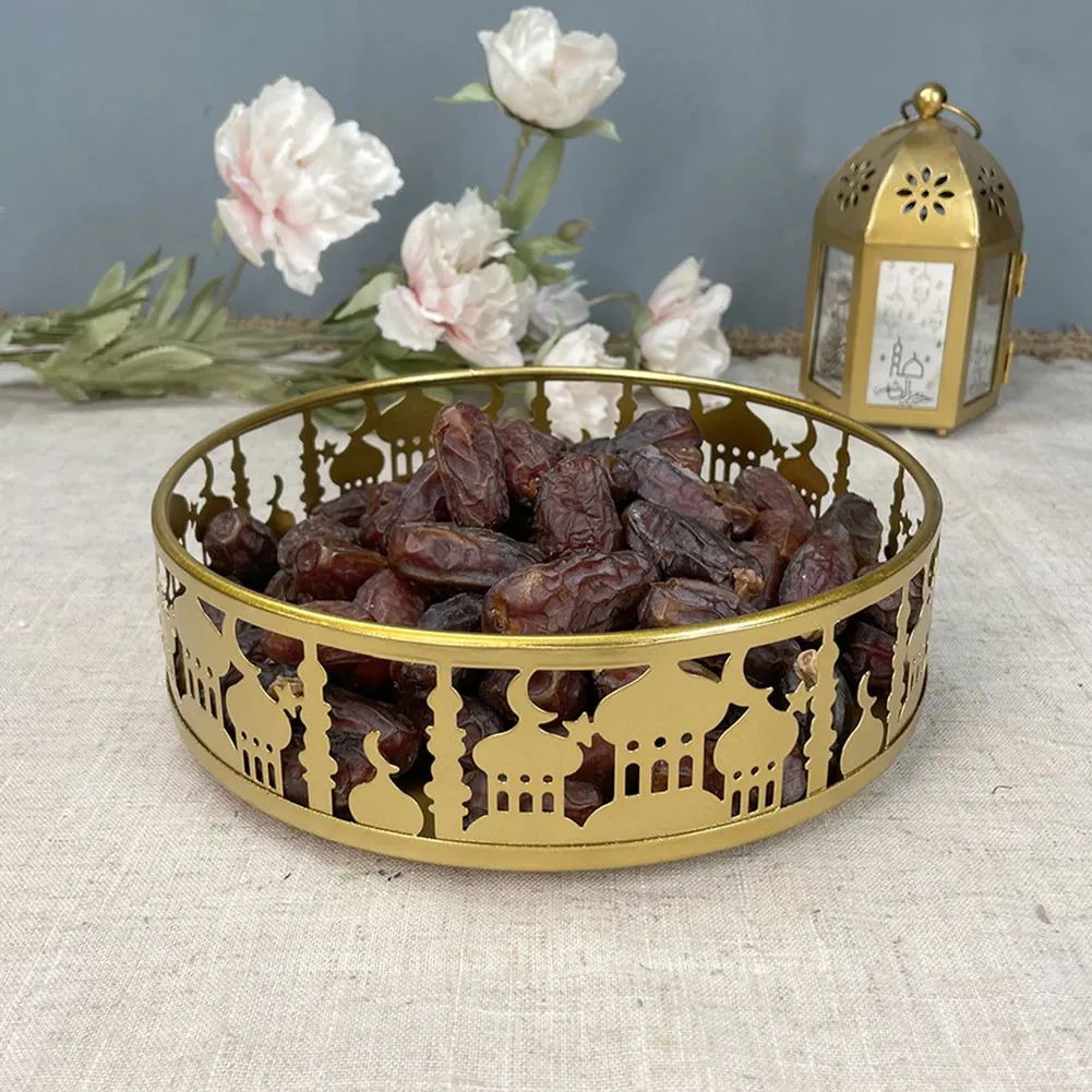 디저트 스낵 페이스트리용 Eid 라마단 무바라크 트레이, 서빙 플래터, 이슬람 Eid 플레이트 라마단 홈 장식, 파티 용품, 3 개