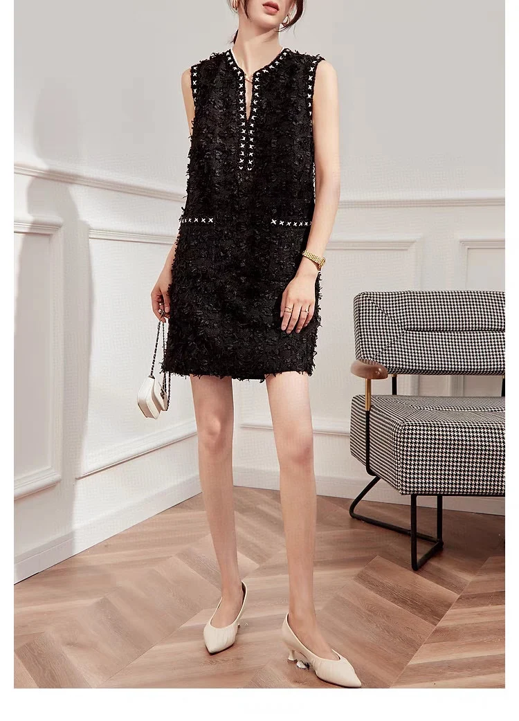 

2023 Spring/Summer Fashion New Women's Clothing Loose Sleeveless Jumper Dress 0822