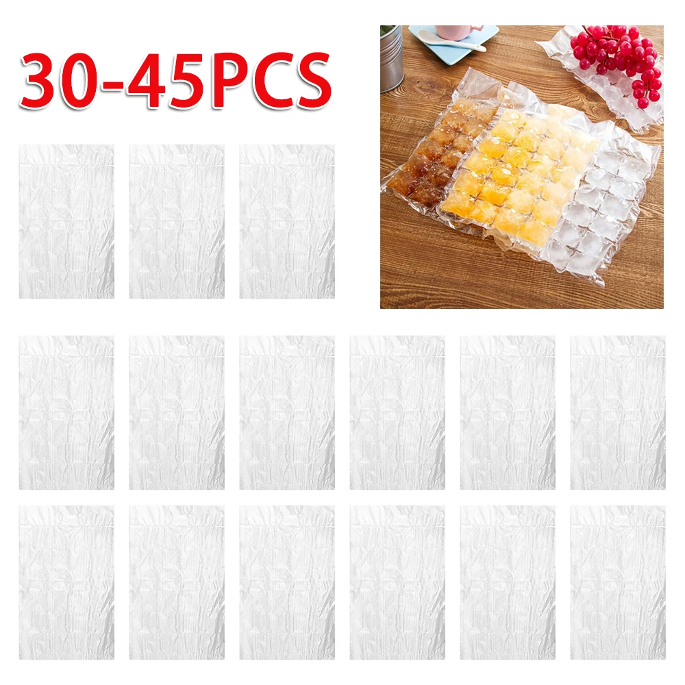 30-45pcs Disposable Ice Making Mold Bags Ice Cube Tray Mold Freezing Maker Cube Bag Summer DIY Ice-making Drinking Tool