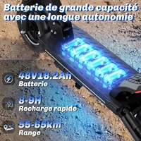 Trottinette électrique pour adultes TODIMART D8, connectée à l'application, 48V 18.2Ah, freins à disque doubles, autonomie de 60-70 km, double suspension avant et arrière, trottinette électrique pliable 2