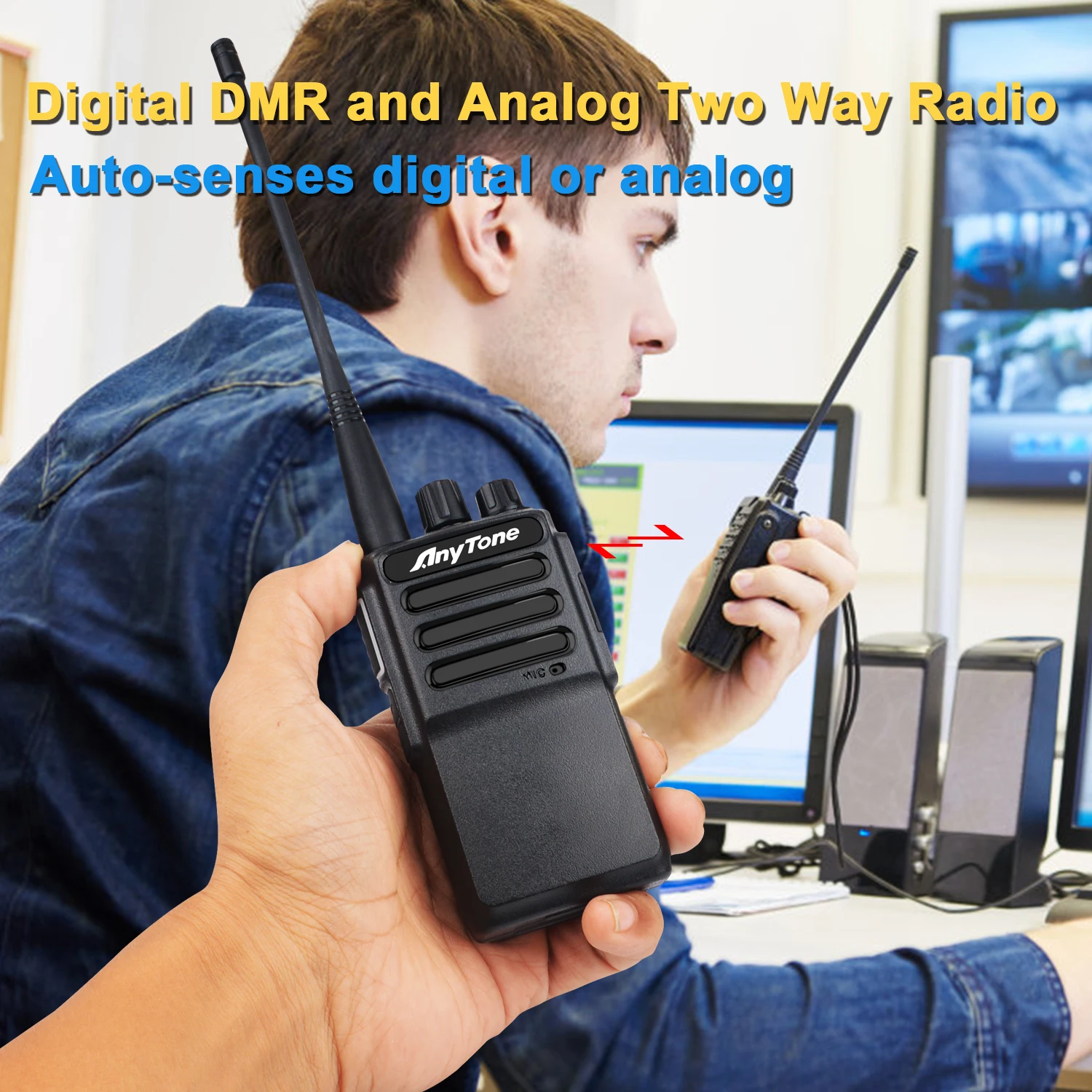 Anytone AT-D168 UHF 400-480MHz Walkie Talkie 5W 256Ch AES256 ARC4 Encryption Digital DMR & Analog DTMF 2Tone 5Tone Two Way Radio 2