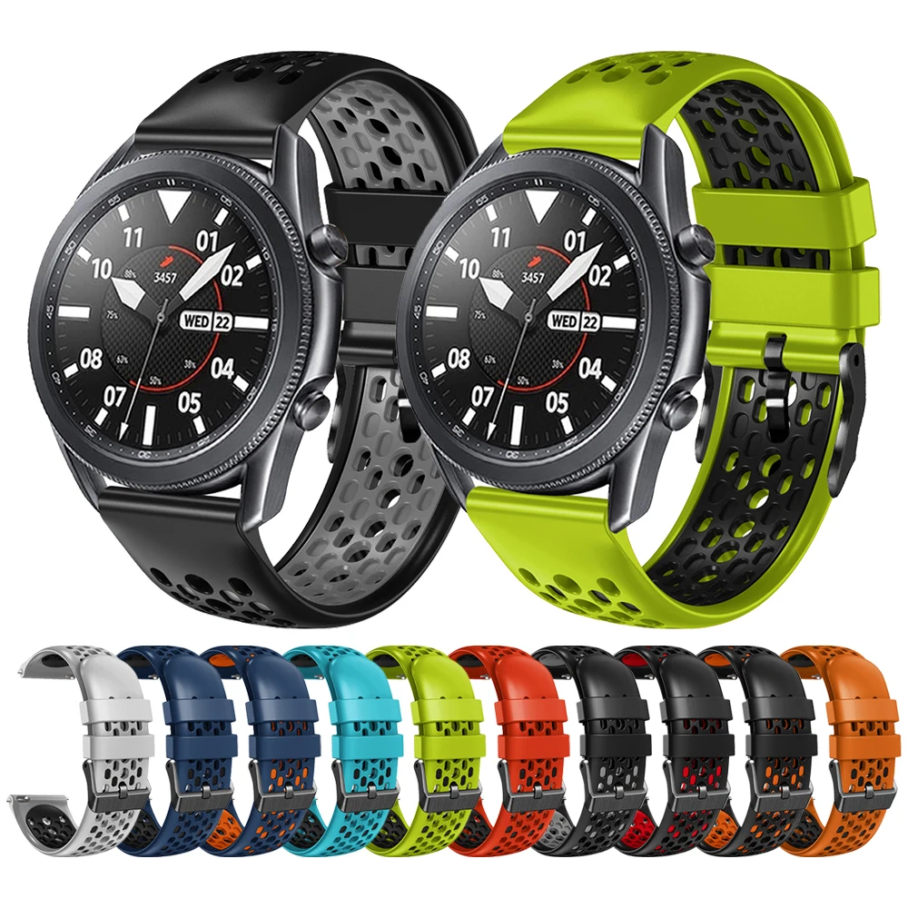 22mm pulseira de silicone para samsung galaxy watch 3 45mm/assista 46mm