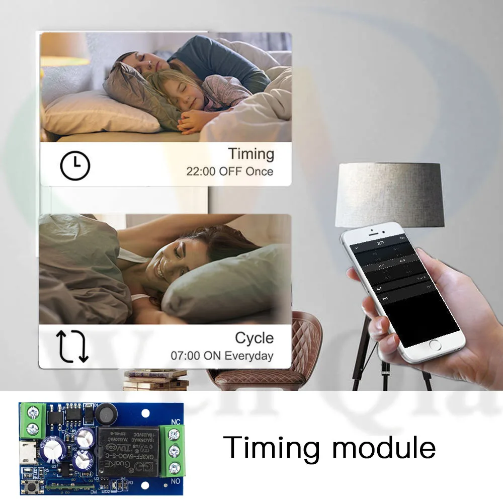 Smart Switch Smart Light Switch Wireless Remote Control Switch WenQia Ewelink WiFi Smart Home Switch 2.4GHz DC 12V 24V Dry Contact Relay Remote Control Timing Module,Alexa Google Home Support