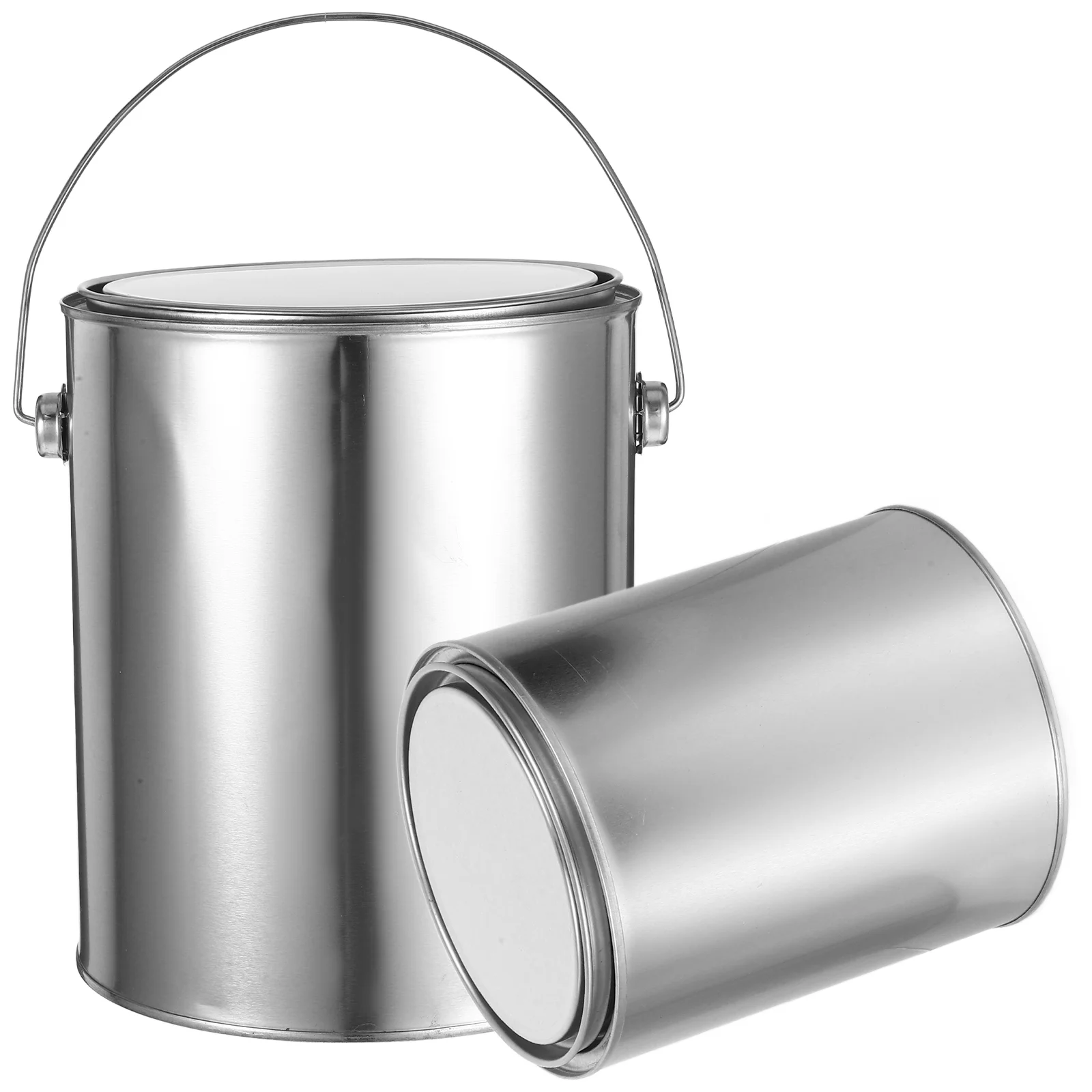 2pcs Empty Paint Bucket Pitch Storage Can Sealed Empty Metal Paint Can Pitch Metal Container with Lid