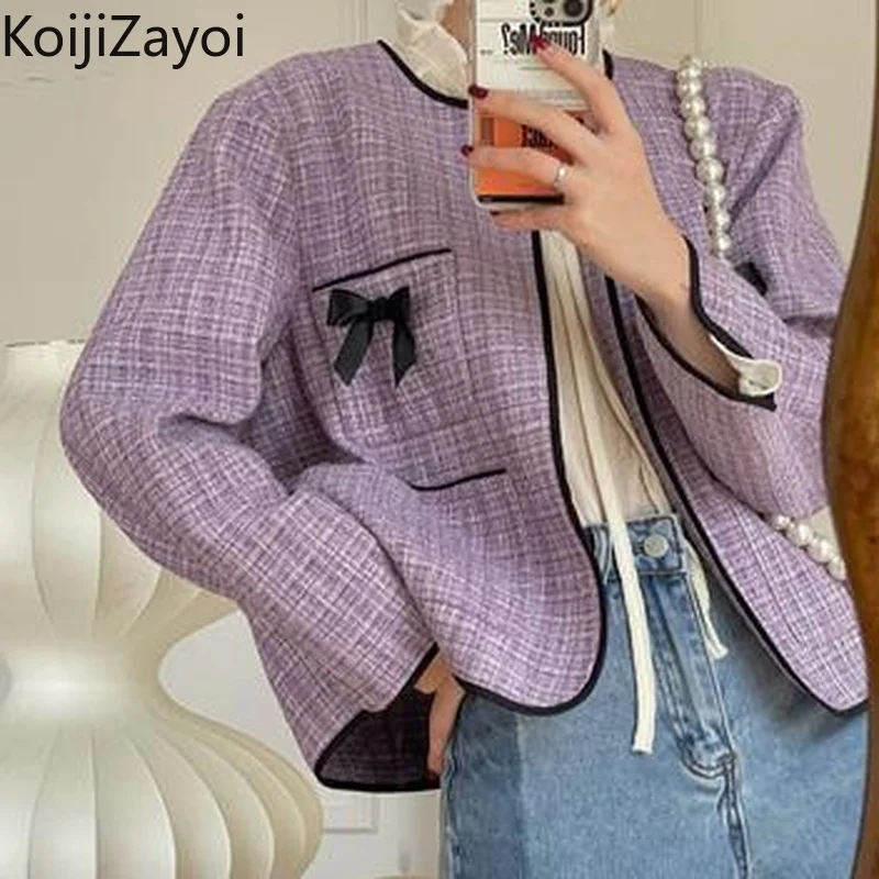 

Koijizayoi Elegant Women Loose Coat Spring Autumn 2022 Outwear Tops Chic Korean Fashion Lady Outwear Tops Dropping Coats
