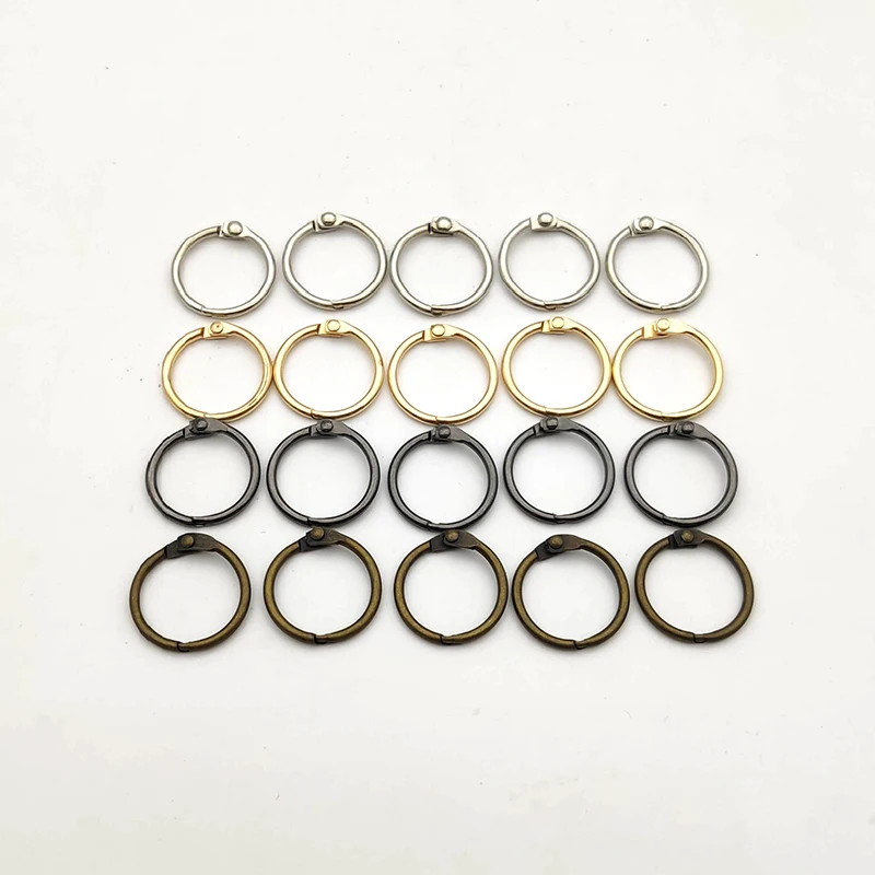 

50Pcs 20mm Metal Binder Ring Loose-leaf Paper Book Index Cards Album Binding Clip Hole Punch Puncher Office Supplies