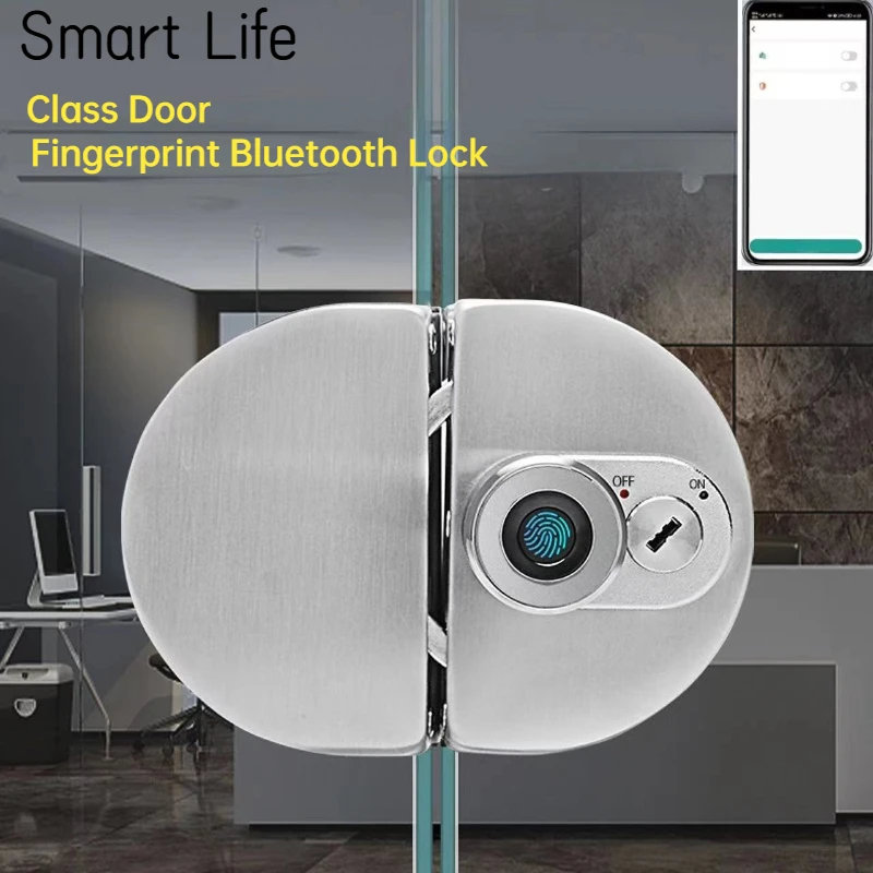 

Smart Electronic Door Lock 304 Stainless Steel Sliding doors Fingerprint Glass Door Lock of Single Double Door for Home Office