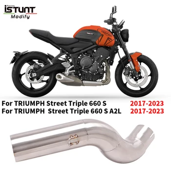 Slip On For TRIUMPH STREET TRIPLE 660 S A2L 2017 - 2023 Motorcycle Exhaust Systems Escpae Moto Middle Link Pipe Connect 50.8MM