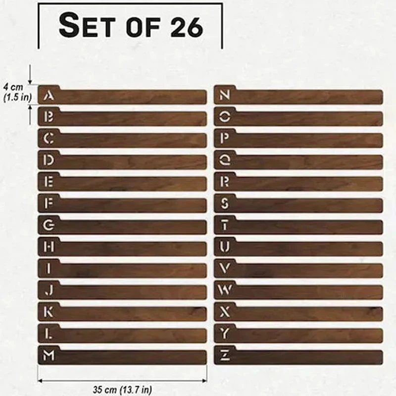 Vinyl Recordverdelingskaart Sorteert Alfabetisch A-Z Duidelijk Lp-Platenverzamellabel Eenvoudig Voor Schapopslag Van Vinylplaten