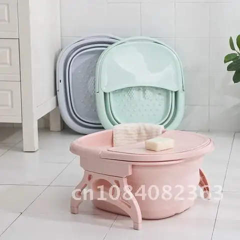 

Portable Folding Footbath Bucket Soaking Bathtub Plain Massage Bucket Sauna Spa Footbath Basin with Lid