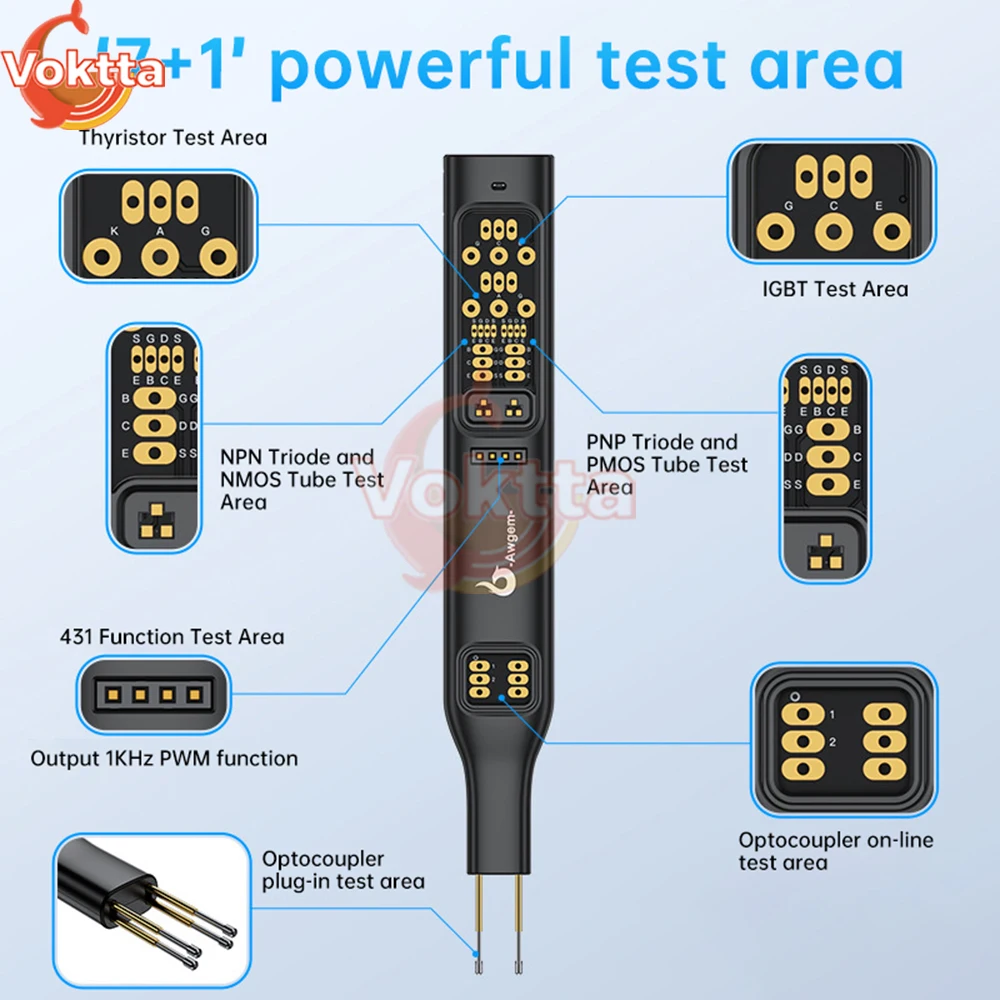 Optocoupler Tester Transistor Tester Multifunctional Optocoupler Tester Handheld Integrated Circuit Tester IC Transistor Meter Diode Triode Circuit Chips Detector