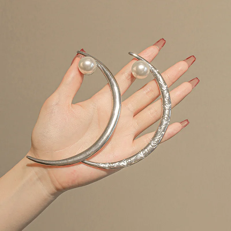 Vintage Crescent Moon Hair Forks Gold Silver Pearl Hair