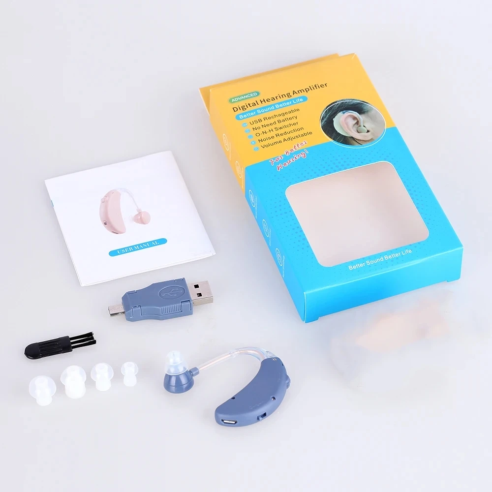 Rechargeable Digital BTE Hearing Aid Adjustable Tone Sound Amplifier Portable Deaf Elderly Hearing Aids hearing aid