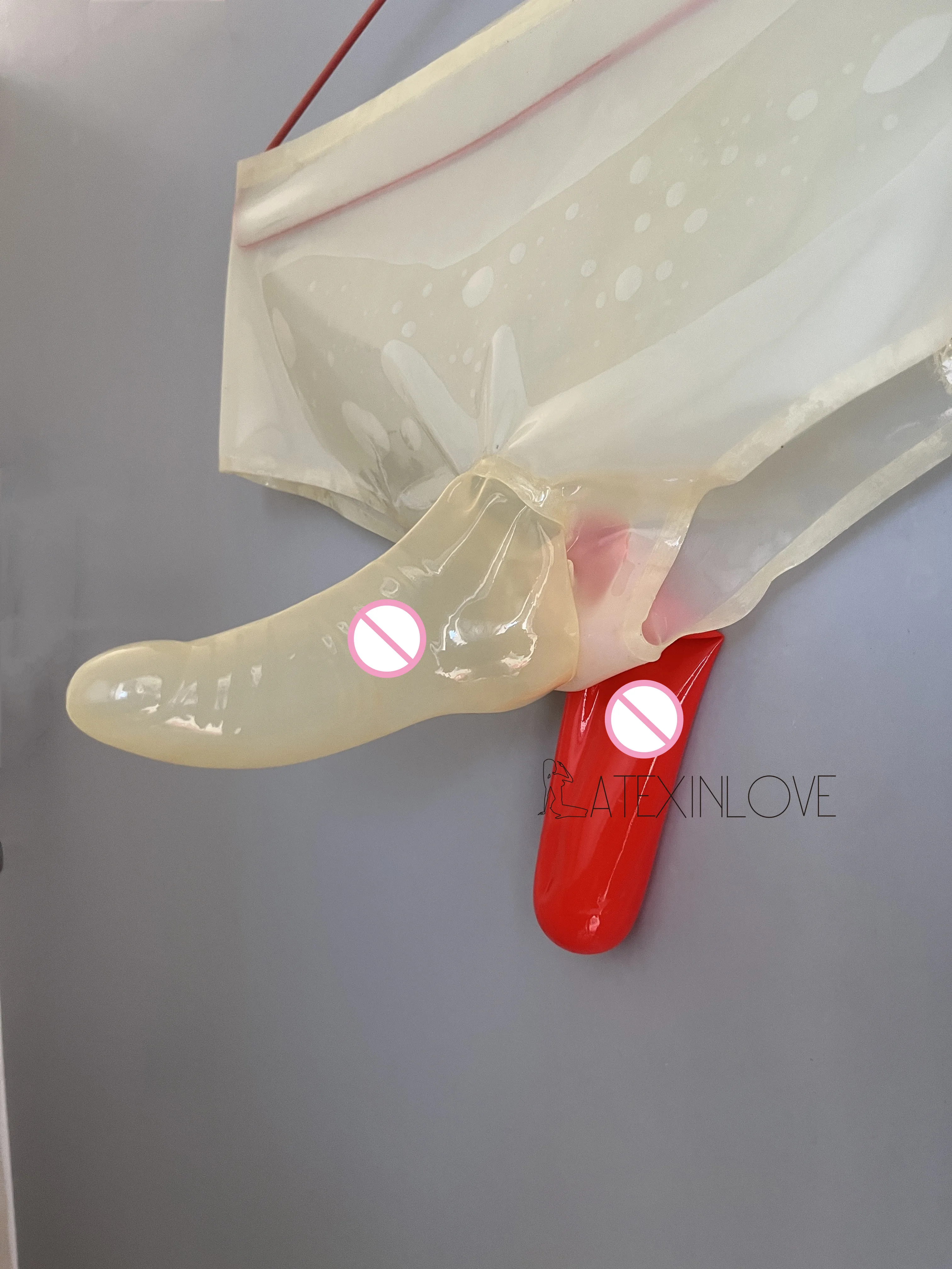 Sexy Men Underwear Latex Briefs Fetish Rubber Lingerie Double Penis Anus Condom men underwear,sexy panties
