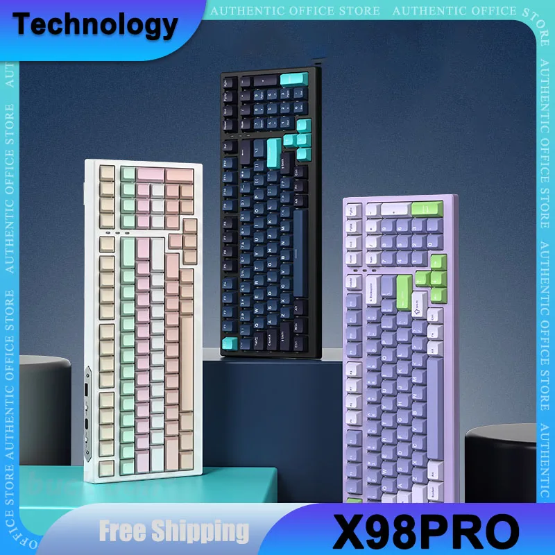 

Technology X98PRO Mechanical Gamer Keyboard Mechanical Keyboard 99 Keys 3 Mode Connection 2.4G/USB/Bluetooth Wireless Keyboard