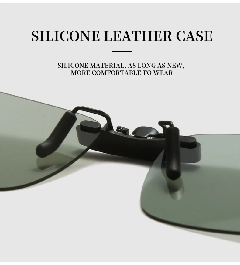 YAMEIZE lunettes de soleil à Clip polarisées sans monture femmes hommes Sport lunettes photochromiques lunettes de soleil Anti-éblouissement Vision nocturne_voghion.com