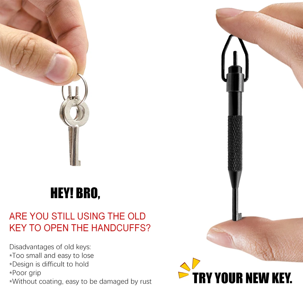 Universal round Swivel Key with Detachable Keyring Fits All Standard Series Hand Cuffs Durable Cuff Key for Security Professiona 4