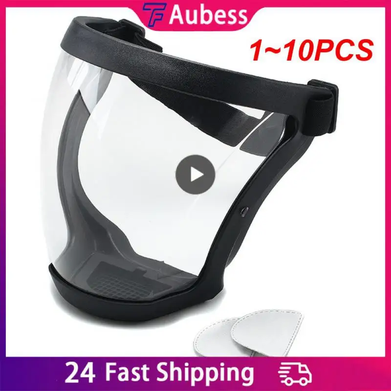 

1~10PCS Full Face Shield Transparent Splash-proof WindProof Anti-fog Mask Safety Glasses Protection Eye Face Mask With Filters