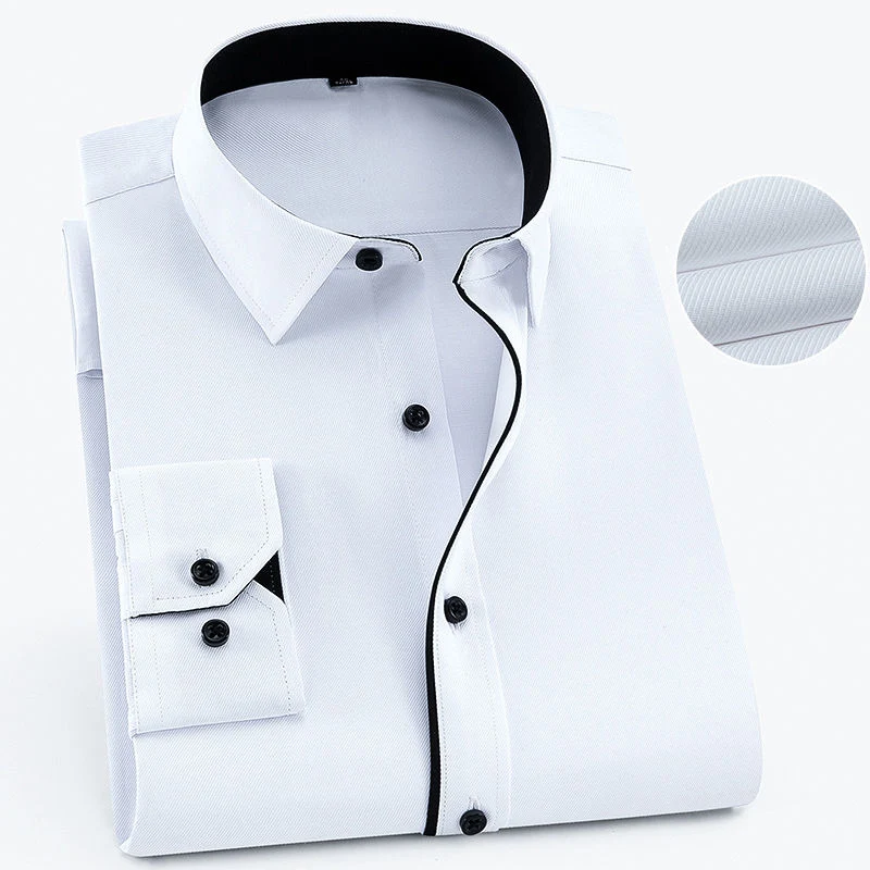

Plus Large Size 8XL 7XL Mens Casual Long Sleeved Shirt Twill Slim Fit Male Social Business Dress Shirt Fashion Brand Solid Color