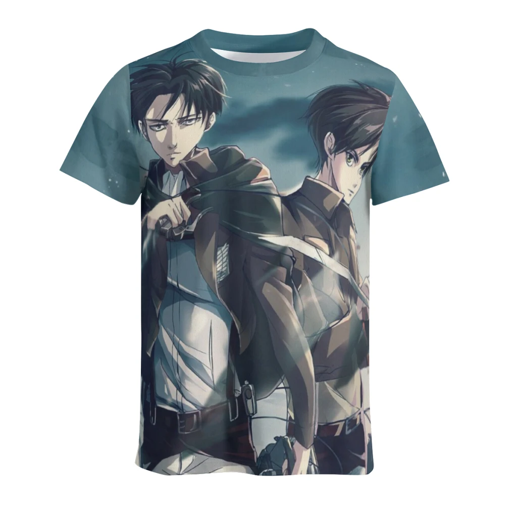 thumbnail image 1 of Camiseta de manga corta con cuello redondo y diseño retro de Wings of Liberty Attack on Titan para hombre, nueva camiseta de verano de manga corta, 1 of 5