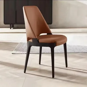 Modern Luxury Dining Chairs Comfortable Ergonomic Leather Vanity Chair Designer Trendy Ensembles Salle À Manger Furniture
