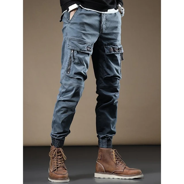 Cargo Pants Men Ankle Length Streetwear Casual Pants Men