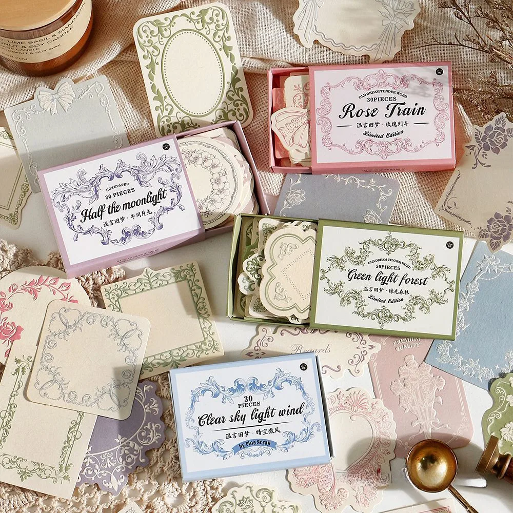Journamm 30sheets Scrapbook Material Paper Decorative Diary Handmade DIY Scrapbooking Accessories Junk Journal Supplies