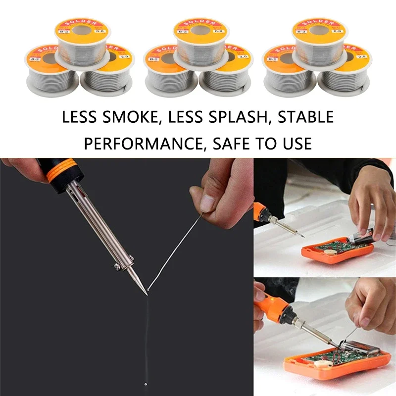 Soldering Wire Soldering Tin Wire Welding Wires 100g 0.5mm 0.6mm 0.8mm 1.0mm 1.2mm 1.5mm 2.0mm Soldering Tin Welding Wire Low Melting Soldering Rosin Solder Wire Roll