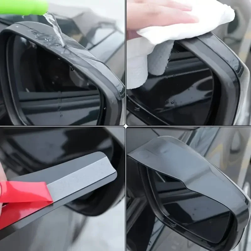 1Pair Air Drying Style Universal Car Rear View Mirror Rain Cover Sun Visor Eyebrow Auto Protection Side View Mirror Rain Guard