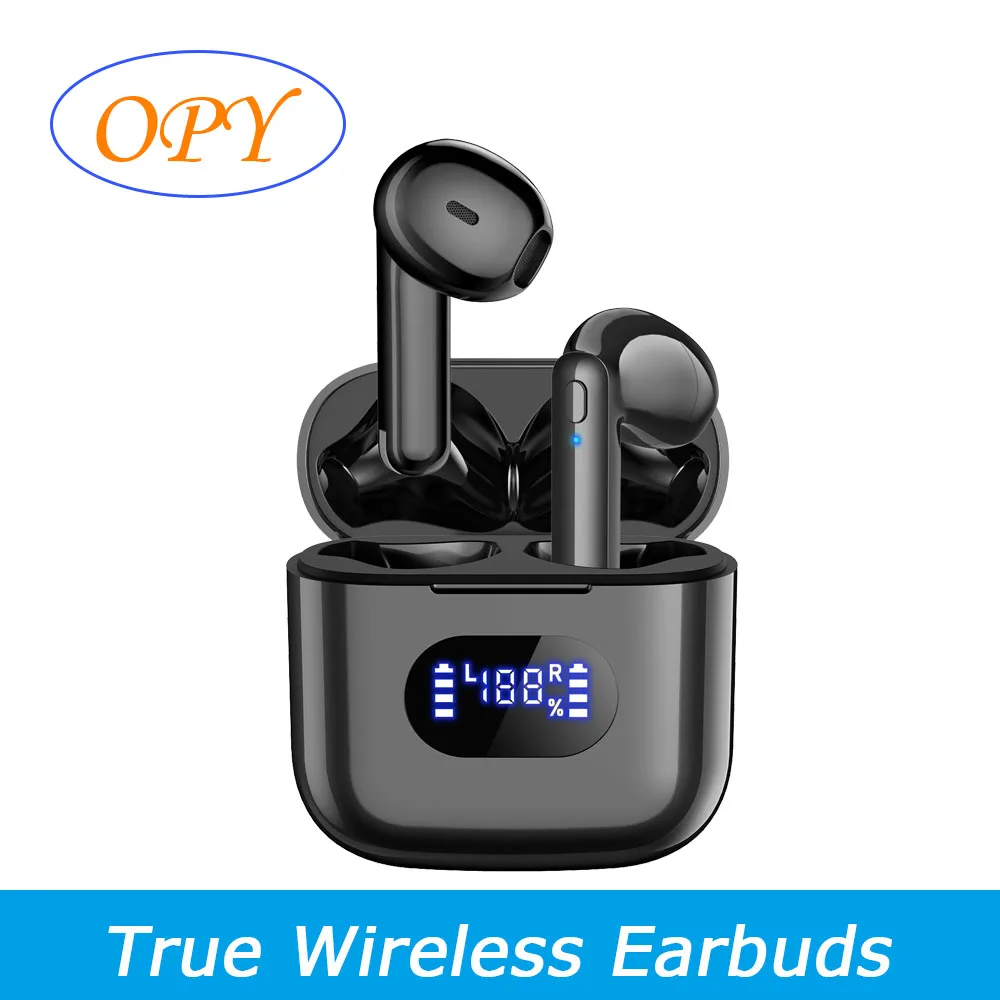 Opy Bluetooth Headphones Case Digital Display Sports Wireless Earbuds Deep Bass Ipx54 Waterproof Earphones For Tv Phone Laptop