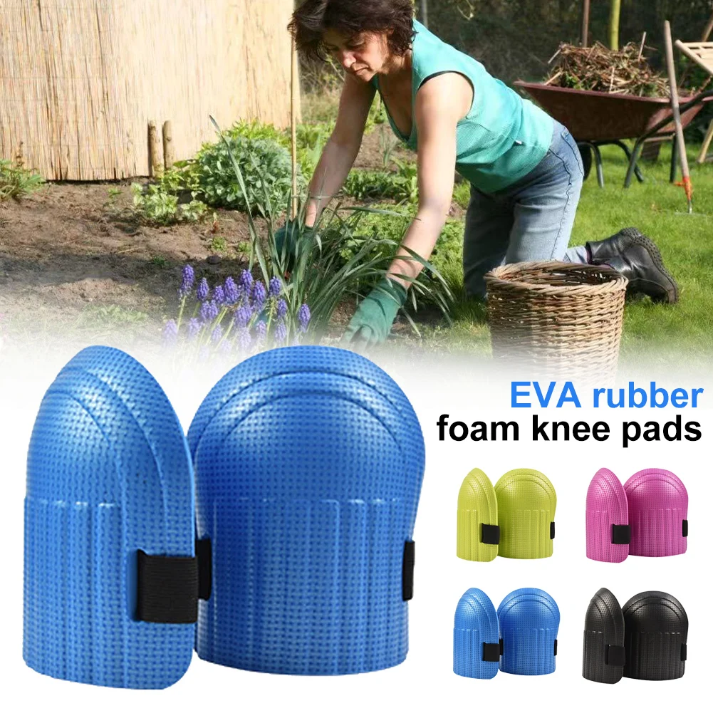 1Pair Construction Knee Pads for Work Men Women Comfortable EVA Foam Pading Anti-Slip Flooring Knee Pads with Adjustable Straps