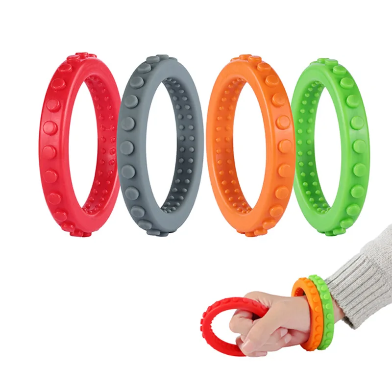 Baby Teething Toys Rainbow Wristband Necklace