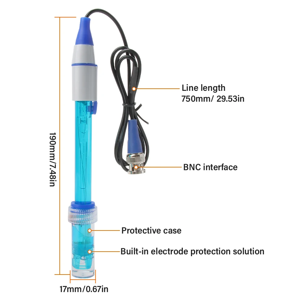 Ph Electrode Probe Aquarium Swimming Pool BNC Replace Probe Connector PH Calibra