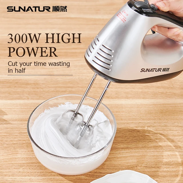 SUNATUR Miscelatore manuale 110-240V Frullatore 300W Robot da cucina elettrico 3 in 1 Miscelatore Elettrodomestici da cucina Macchina Mixer per cuocere al forno 3
