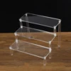 Acrylic Risers for Display 3 Tier Acrylic Tiered Shelf for Toy Jewelry Cosmetics Dessert Display Figures Dessert Doll Shelves 2