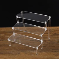 Acrylic Risers for Display 3 Tier Acrylic Tiered Shelf for Toy Jewelry Cosmetics Dessert Display Figures Dessert Doll Shelves 2