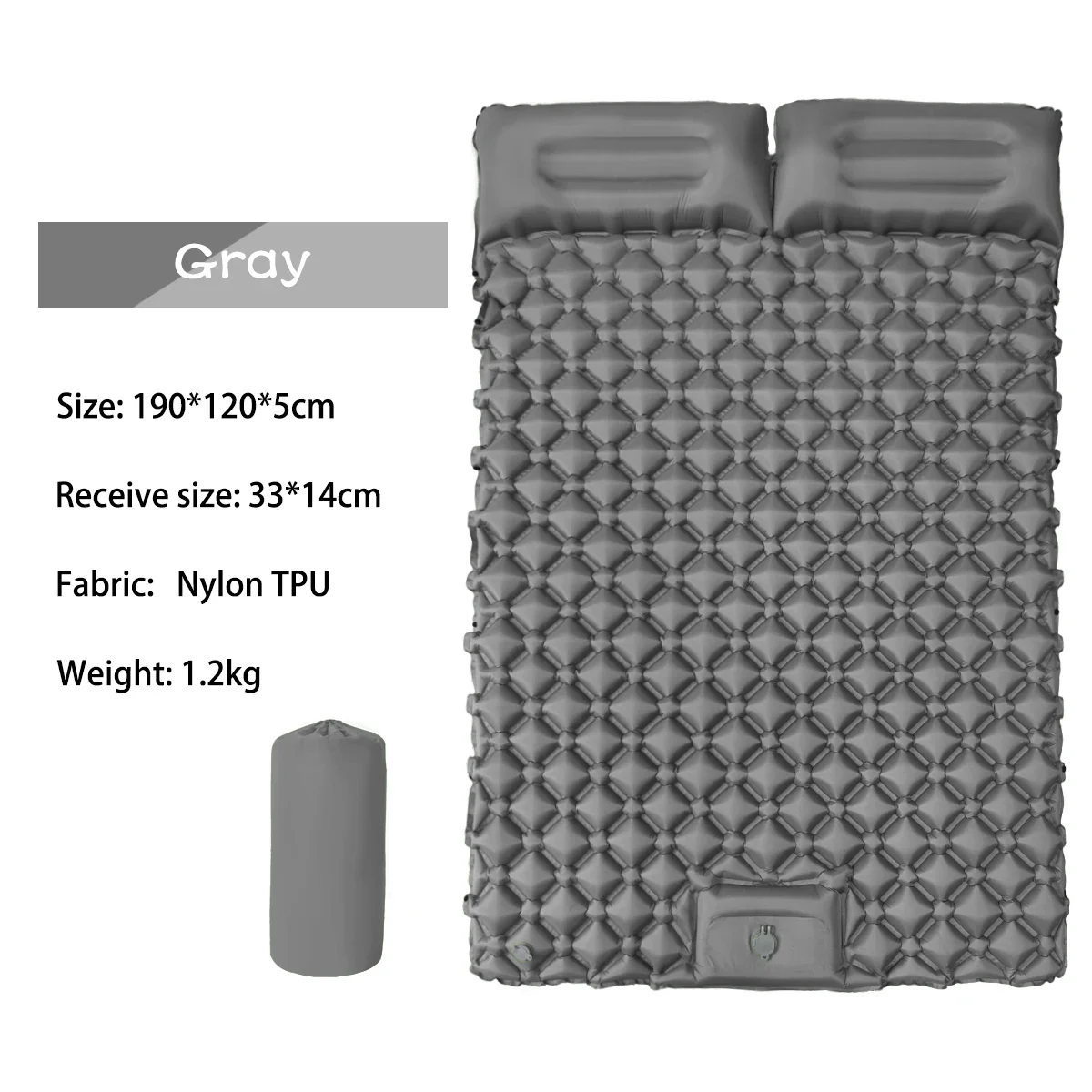 Description Picture 5 of item2024 NEW Double Inflatable Mattress with Built-in Pillow Pump Outdoor Sleeping Pad Camping Air Mat for Travel Backpacking Hiking