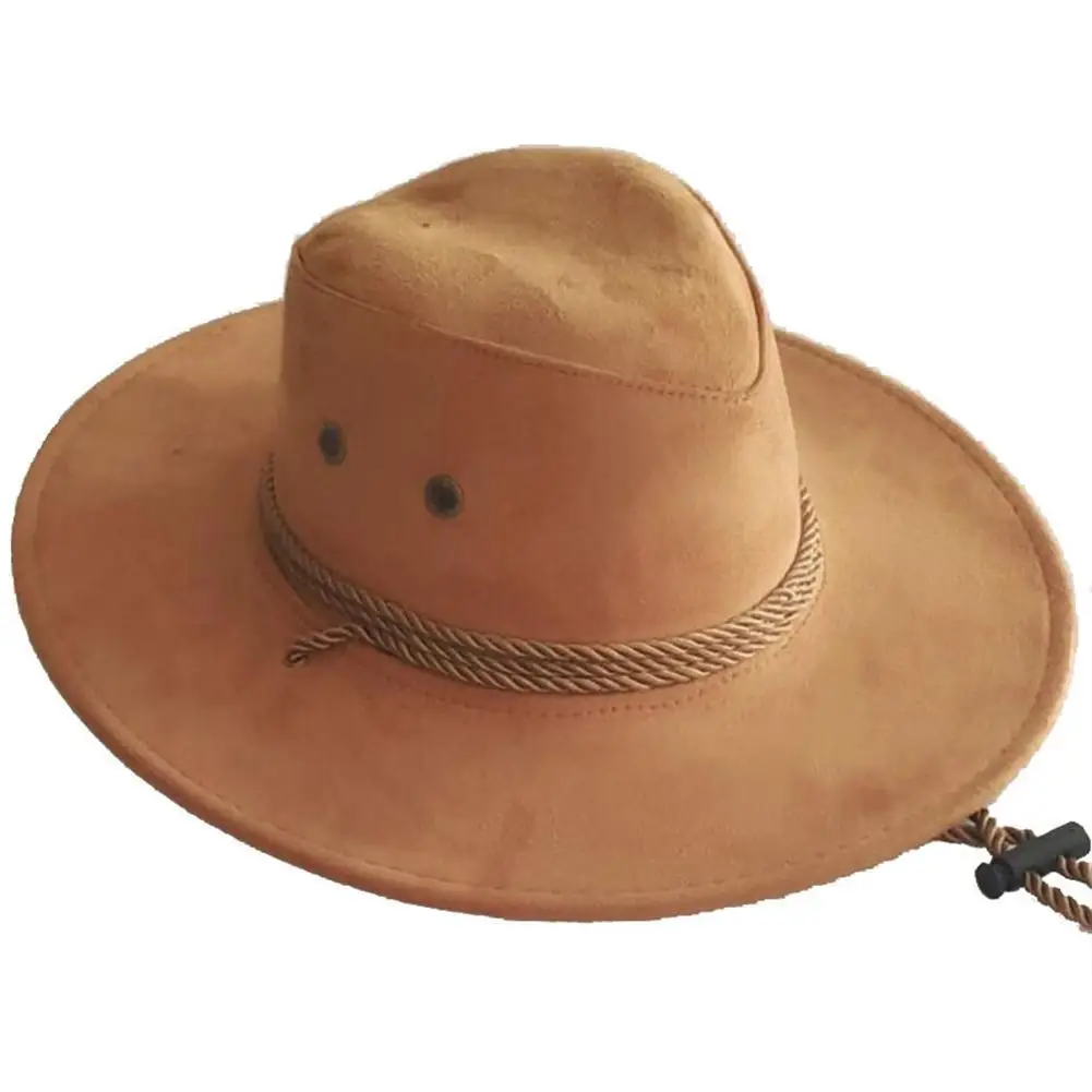 Solid Color Men's Western Cowboy Hat Big-edge Gentleman Cowgirl Jazz Hats Panama Western Costume Party Mongolian Caps For Men