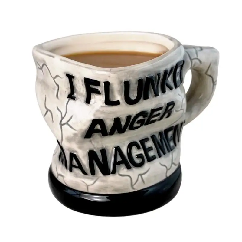 

Anger Management Coffee Mug Mugs Office Home Funny Water Cups Breakfast Milk Coffee Tea Cup For Gift Ceramic Inspirational