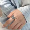 Retro Little Butterfly Ring For Women Silver Color Punk Gothic Adjustable Open Ring Cute Jewelry Accessories love Gift For Girl 2