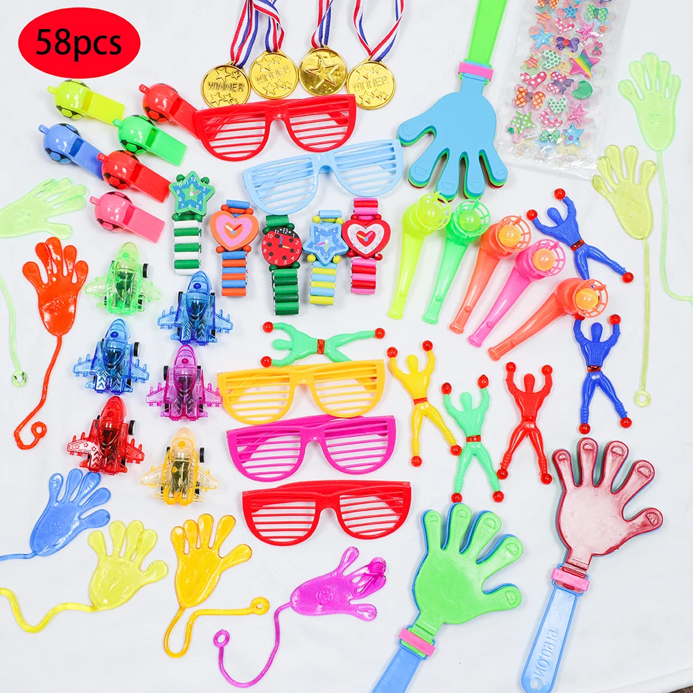 54/58Pcs Kids Birthday Party Favor Whistle Maze Toys for Pinata Filler Baby Shower Gift Game Goodie Bag Carnival Prizes Gifts